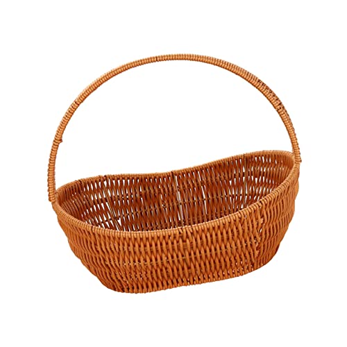 Fenteer Blumentopf, Tragegriff, handgewebter Obst-Sundries-Organizer, Picknickkörbe mit Griffen, für Konzert, Obst, Gemüse, Eier, Sammeln, Familie, S Fenteer Blumentopf, Tragegriff, handgewebter Obst-Sundries-Organizer, Picknickkörbe mit Griffen, für Konzert, Obst, Gemüse, Eier, Sammeln, Familie, S von Fenteer