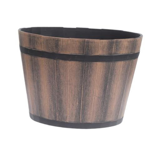 Fenteer Blumentopf Fasspflanzer, multifunktionaler runder Pflanzenbehälter, Übertopf für den Außenbereich, für den Innen- und Außenbereich, Gartenpflanzen, 12inch Fenteer Blumentopf Fasspflanzer, multifunktionaler runder Pflanzenbehälter, Übertopf für den Außenbereich, für den Innen- und Außenbereich, Gartenpflanzen, 12inch von Fenteer