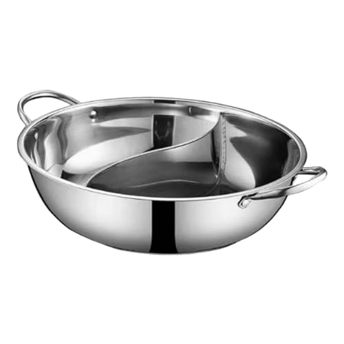 Fenteer Chinesische Shabu Shabu Pot Divided Hot Pot Soup Topf Doppelgeschmack Hotpot geteilter Topf für das Kochen für Haushaltsfeierfamilien, 40cm von Fenteer
