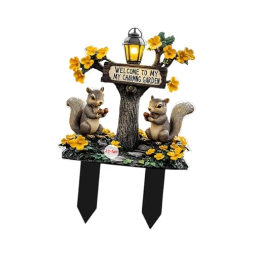 Fenteer Eichhörnchen Dekorativer Gartenstecker, Hofschild, 2D-Tier-Übertopf- für Blumenbeet, Landschaft, Bonsai, A Fenteer Eichhörnchen Dekorativer Gartenstecker, Hofschild, 2D-Tier-Übertopf- für Blumenbeet, Landschaft, Bonsai, A von Fenteer