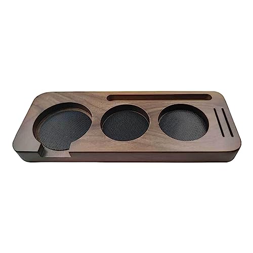 Fenteer Espresso-Tamper-Ständer, Kaffee-Tamper-Halter-Station, Aufbewahrung aus Holz, Mehrzweck-Kaffee-Siebträgerhalter für Küche, Büro-Arbeitsplatte, 51 mm Walnuss von Fenteer