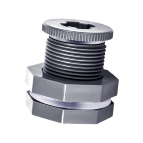 Fenteer Gartenschlauchadapter, PVC-Schottverschraubung NPT 3/4 Zoll und Dichtung, auslaufsicherer Eimerschlauchadapter für Teiche, Pools von Fenteer