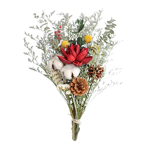 Fenteer Gute, Natürliche Getrocknete Bouquet, Natürliche Bouquet Rose Baumwolle Eucalyptus Tree Daisy Pflanze Stammen Hause Eingerichtet, , Rot von Fenteer