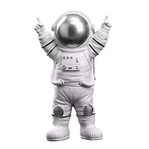 Fenteer Harz Astronaut Figur Statue Skulpturen Weltraum Themen Party Home-Office Schreibtisch Dekoration Spielzeug Kinder Junge Wohnzimmer Schlafzimmer Decor - Silber 15x10x25CM von Fenteer