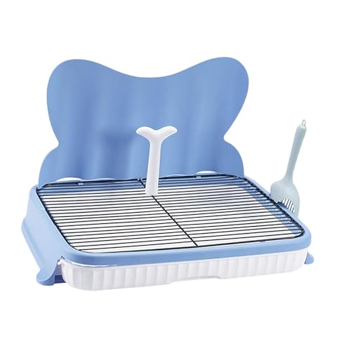 Fenteer Hundetoilette mit Harnsäule, stabiles Pad-Trainingswerkzeug, wasserdichtes Haustier-Töpfchen, rutschfestes Gitter für kleine und mittelgroße Hunde, 57 cm Blau 14 Mm von Fenteer
