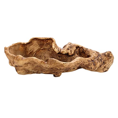 Fenteer Irregulärer Blumentopf aus Harz, Künstliche Treibholz Pflanzer Skulptur ​Sukkulenten Pflanzer Übertopf Rustikaler Kaktus Container Blumentopf Treibholz Stamm Stump Log Dekorativer von Fenteer