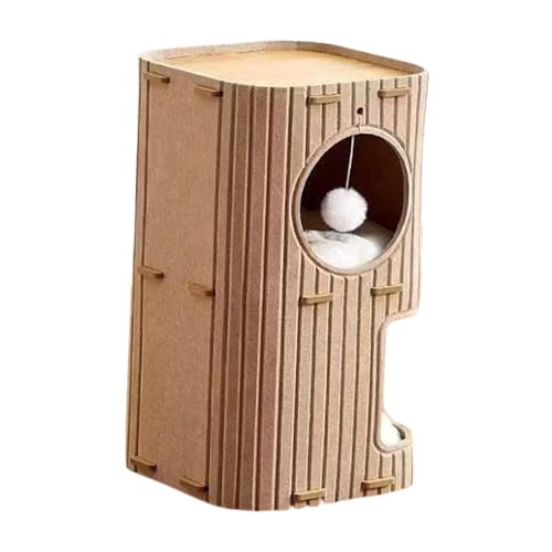 Fenteer Katzenhaus-Loungebett, doppellagig, Schleifklauenfilz, Katzenruhe, kratzfestes Spiel mit 2 abnehmbaren Matten für mehrere Katzen, Kamel Fenteer Katzenhaus-Loungebett, doppellagig, Schleifklauenfilz, Katzenruhe, kratzfestes Spiel mit 2 abnehmbaren Matten für mehrere Katzen, Kamel von Fenteer