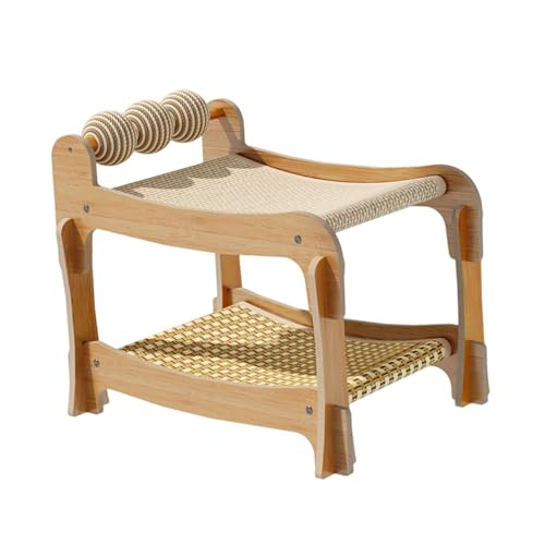 Fenteer Katzenkratzbett, Sisal-Kratzmatte, doppellagige Hängematte mit Spielbällen, atmungsaktiv zum Schlafen, Ausruhen, Lounge für 2 Katzen Fenteer Katzenkratzbett, Sisal-Kratzmatte, doppellagige Hängematte mit Spielbällen, atmungsaktiv zum Schlafen, Ausruhen, Lounge für 2 Katzen von Fenteer
