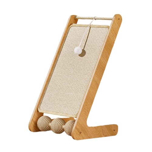 Fenteer Katzenkratzbrett, Bodenmontierter Kratzbaum mit Ballspielzeug, L-förmiger Sisal-Katzenkratzbaum für entspannendes Spielen im Innenbereich, B Fenteer Katzenkratzbrett, Bodenmontierter Kratzbaum mit Ballspielzeug, L-förmiger Sisal-Katzenkratzbaum für entspannendes Spielen im Innenbereich, B von Fenteer