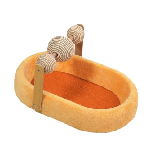 Fenteer Katzenkratzbrett, Kätzchenbett, Möbelschutz, Trainingsspielzeug, Übungskatzen, Kratzbett, Katzenkratzkissen zum Ausruhen, Orange von Fenteer