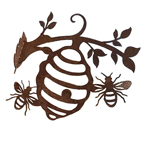 Fenteer Kreativer Bienenstock aus aus aus, Gartendekoration, Kunst-Ornament, Skulptur zum Aufhängen, Geschenk, Bienen, Silhouette, Wabenbaum für Rasen, von Fenteer