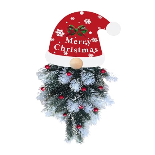 Fenteer Künstlicher Weihnachts-Swag-Weihnachtsschmuck, mit Lichtern, Weihnachts-Tür-Swag-Kranz für die Haustür, Dekoration im Freien von Fenteer