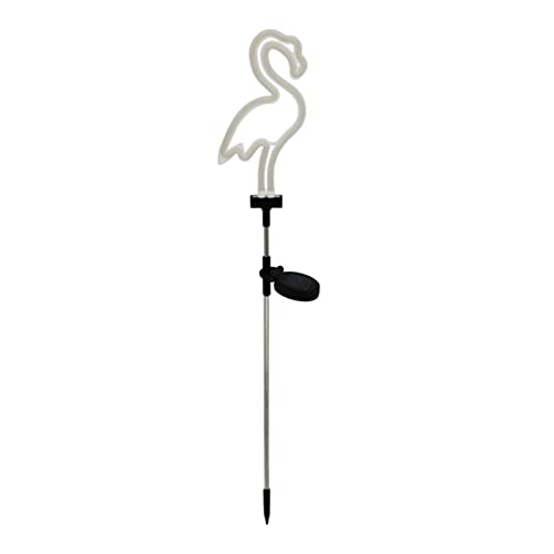 Fenteer LED-Solarbetriebenes Licht, Flamingo-Ornament, wasserdichtes Neon-Pfahl-Landschaftslicht, Solarlampe, für den Außenbereich, Terrasse, Zaun, Garten, von Fenteer