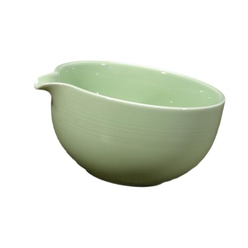 Fenteer Matcha Schüssel Handgefertigt - Traditionelle Japanische Teeschale aus Keramik mit Ausguss - 560ml - Ideal für Matcha Zeremonie, GrÜn von Fenteer