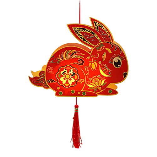 Fenteer Mid Autumn Festival Laterne, die DIY Festliche Dekorations-Lampen-handgemachte Requisiten-Licht-Laterne für Hochzeit, Frühlingsfest herstellt, Rot von Fenteer