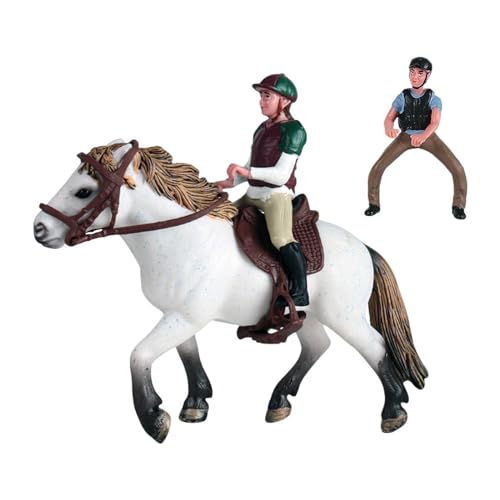Fenteer Pferde-Actionfigur, Pferdemodell mit Sattel, PVC-Spielset, Miniatur, Schreibtisch-Dekor, Wildtier-Statue, Lernspielzeug für Kinder ab 3 Jahren, Stil D von Fenteer