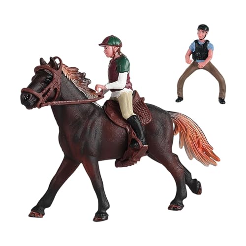 Fenteer Pferde-Actionfigur, Pferdemodell mit Sattel, PVC-Spielset, Miniatur, Schreibtisch-Dekor, Wildtier-Statue, Lernspielzeug für Kinder ab 3 Jahren, Stil E von Fenteer