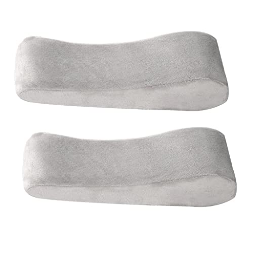 Fenteer Stuhlarmlehnenpolster Und Memory Foam Ellbogenkissen Zur Druckentlastung des Unterarms, Universelle Stuhlarmabdeckung, 2 Teiliges Set, Grau von Fenteer