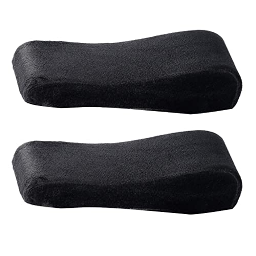 Fenteer Stuhlarmlehnenpolster Und Memory Foam Ellbogenkissen Zur Druckentlastung des Unterarms, Universelle Stuhlarmabdeckung, 2 Teiliges Set, Schwarz von Fenteer