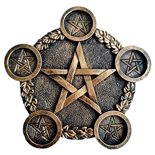 Fenteer Zeremonie Pentagramm Kerzenhalter, Home Divination Teelichtständer, Dekorative Kerzenständer Zeremonie Altar Platte Ornamente Dekoration - Messing von Fenteer
