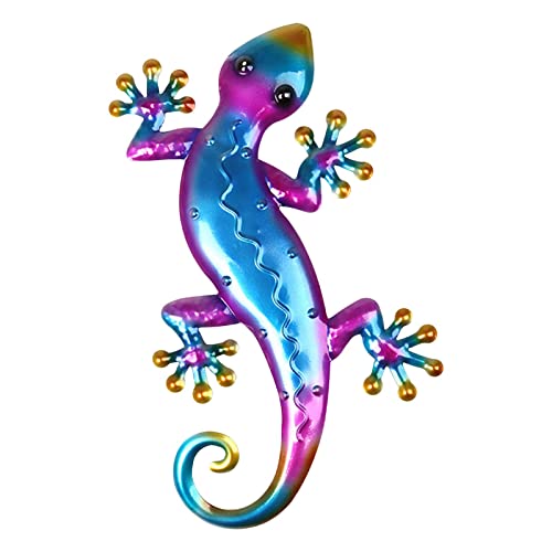 Fenteer aus aus -Eidechsen-Wanddekoration, Gecko, zum Aufhängen, Eisen, rostfrei, Ornamente, handgefertigt, große Kunst für Garten, Esszimmer, Terrasse, Blau von Fenteer