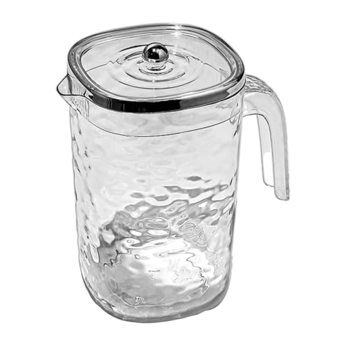 Fenteer mit Deckel Kühlschrankkrug 1,8 L Tragbarer Vielseitiger Getränkekrug Wasserkrug Wasserkaraffe für Zuhause Urlaub Festival Reise, Weiß von Fenteer