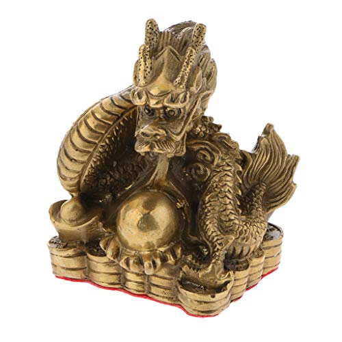Messing Chinesische Tierkreiszeichen Sternzeichen Figur Tierfigur Feng Shui Reichtum Glücksbringer Ornamente - Drachen von Fenteer