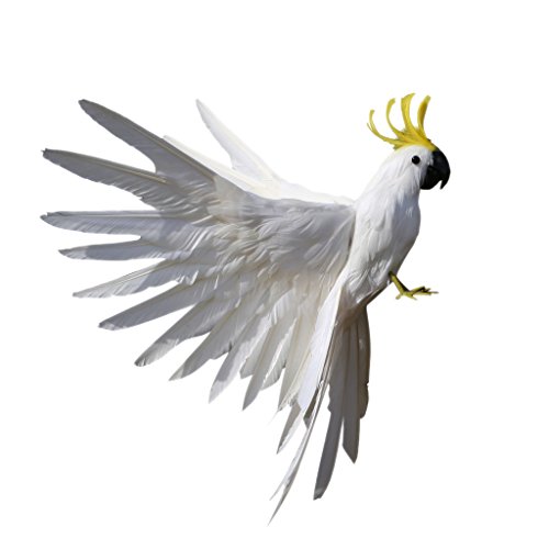 Realisierte Papagei Zaungast Zaundeko Baumdeko der Hingucker für Innen/Außen Deko - 15,7 Zoll Weiß von Fenteer