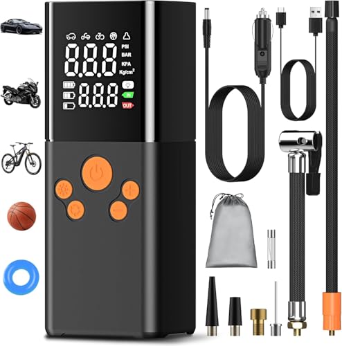 Elektrische Luftpumpe-Akku Luftpumpe Kompressor Pump Electric 150PSI 10000mAh Tragbarer Akku Kompressor mit Digitale LCD-Bildschirm Pressure von Feolaviy