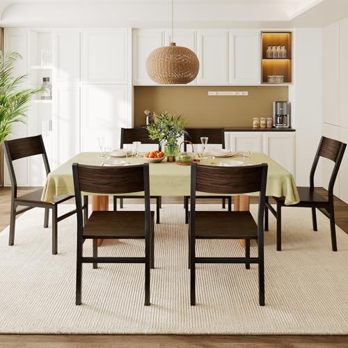 Feonase Esszimmerstühle 6er Set, Moderne Küchenstühle mit Ergonomischer Rückenlehne, MDF-Platte und Metallbeinen, Esszimmerstühle für Esszimmer, Küche und Wohnzimmer, Espresso Feonase Esszimmerstühle 6er Set, Moderne Küchenstühle mit Ergonomischer Rückenlehne, MDF-Platte und Metallbeinen, Esszimmerstühle für Esszimmer, Küche und Wohnzimmer, Espresso von Feonase