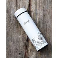 Personalisierte Gravierte Thermosflasche Mit Teesieb Benutzerdefinierter Edelstahl von FerSuDesignsStore