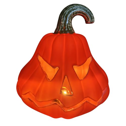 Halloween Deko Kürbis Laterne, Plastik Laterne Outdoor Innen Beleuchtung mit LED Licht, Herbstdeko Innen Kürbis Deko fur Herbst Tischdeko Halloween Thanksgiving Garten Party Deko (02) von Ferakum