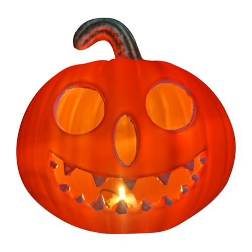 Halloween Deko Kürbis Laterne, Plastik Laterne Outdoor Innen Beleuchtung mit LED Licht, Herbstdeko Innen Kürbis Deko fur Herbst Tischdeko Halloween Thanksgiving Garten Party Deko (03) von Ferakum