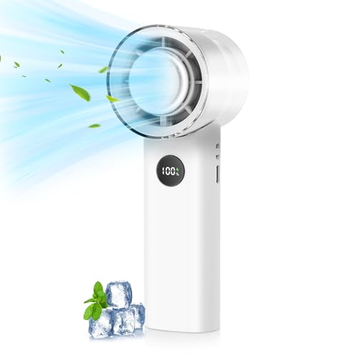 Mini Handventilator Leise, Tragbarer Klein Handventilator USB Akku Aufladbar mit 5 Geschwindigkeiten Turbo Wind, Einstellbare Taschenventilator mit Umhängeband für Büro&Outdoor&Reisen&Camping (A) von Ferakum