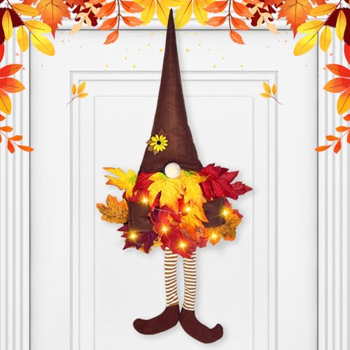 Türkranz Herbst, Herbstdeko Tür Wichtel Künstliche Herbstkranz Haustür Haustür mit Lichterkette & Ahornblatt, Herbstdeko Türkranz Batteriebetrieben für Erntedankfest Herbst Halloween Deko (01) Türkranz Herbst, Herbstdeko Tür Wichtel Künstliche Herbstkranz Haustür Haustür mit Lichterkette & Ahornblatt, Herbstdeko Türkranz Batteriebetrieben für Erntedankfest Herbst Halloween Deko (01) von Ferakum
