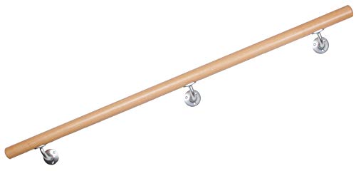Handlauf Buche, Treppengeländer lackiert, mit stabilen Handlaufhaltern (2.70m) von Ferdinand Meise Holztechnik