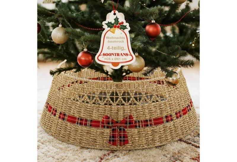 Ferghana Weihnachtsbaumdecke Weihnachtsbaumrock aus Geflochtene Weide, Weihnachtsbaum Kragen, Weihnachtsbaumständer Abdeckung mit Schleife, Weihnachtsbaum Korb Ferghana Weihnachtsbaumdecke Weihnachtsbaumrock aus Geflochtene Weide, Weihnachtsbaum Kragen, Weihnachtsbaumständer Abdeckung mit Schleife, Weihnachtsbaum Korb von Ferghana