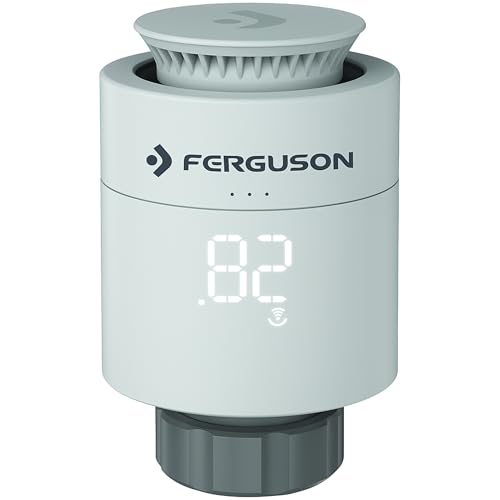 Ferguson FS2TRV Smart Thermostatkopf ZigBee – Heizkörperthermostat programmierbar mit App Steuerung, Funkthermostat für Smart Home Set kompatibel mit Home Connect System Ferguson FS2TRV Smart Thermostatkopf ZigBee – Heizkörperthermostat programmierbar mit App Steuerung, Funkthermostat für Smart Home Set kompatibel mit Home Connect System von Ferguson