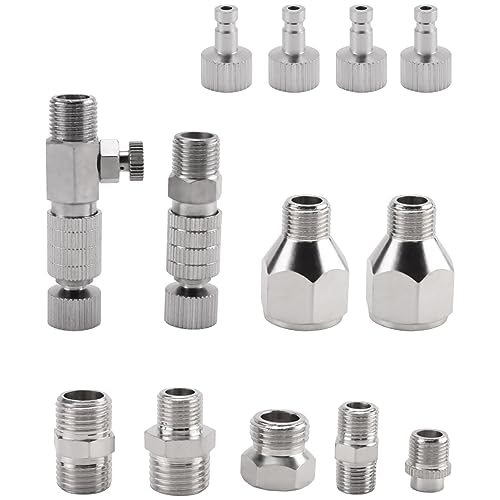 Feriany 15-Teiliges LuftbüRste Adapter Set LuftbüRste Schnell Kupplung Trennen Adapter Kit Verbinder Set Buchsen Stecker Feriany 15-Teiliges LuftbüRste Adapter Set LuftbüRste Schnell Kupplung Trennen Adapter Kit Verbinder Set Buchsen Stecker von Feriany