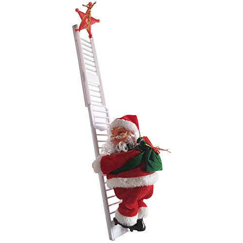 Feriany Animierter Kletternder Weihnachts auf Leiter Elektrischer Weihnachts Spielzeug Weihnachts Wand Ornamente Dekoration Indoor AußEn von Feriany