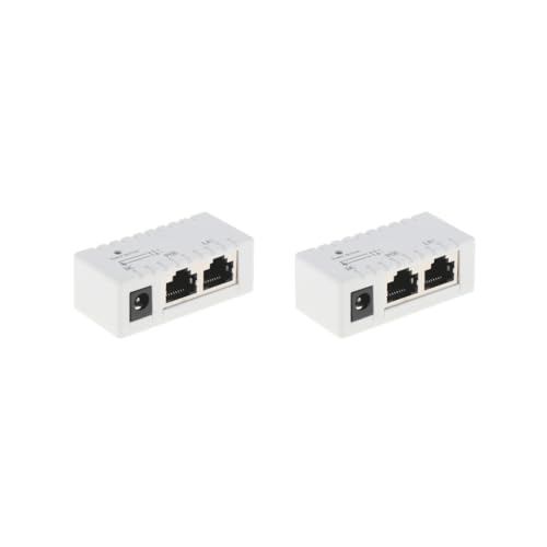 2 Set POE Injector Splitter über Ethernet Adapter IP Kamera LAN Netzwerk DC Weiß von Feriuzymix