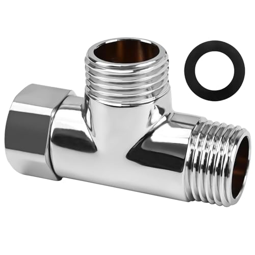 Ferizzia 1/2 Zoll Umschaltventil Dusche, Wasseranschluss Verteiler, Adapter T-Stück mit Unterlegscheiben, Duschumstellventil 3-Wege T Adapter Passend für Rohranschluss Ferizzia 1/2 Zoll Umschaltventil Dusche, Wasseranschluss Verteiler, Adapter T-Stück mit Unterlegscheiben, Duschumstellventil 3-Wege T Adapter Passend für Rohranschluss von Ferizzia
