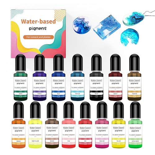 Ferizzia 15 Stück Farbpigmente für Gießpulver, 15 Farben Flüssiger Farbpigmente für Gießpulver, Extrem Hoch Konzentrierte, für Seifenfarbe, Epoxidharz, Kerzenherstellung, Modellbau, DIY von Ferizzia