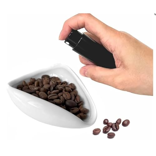 Ferizzia Kaffeebohnen Dosierbecher und Sprühflasche Set, Keramik Kaffee Dosierschale, Keramik Dosiergefäß, 8 ml RDT Sprühflasche, Einzeldosis Messtablett, für Barista, Kaffee und Teeliebhaber von Ferizzia