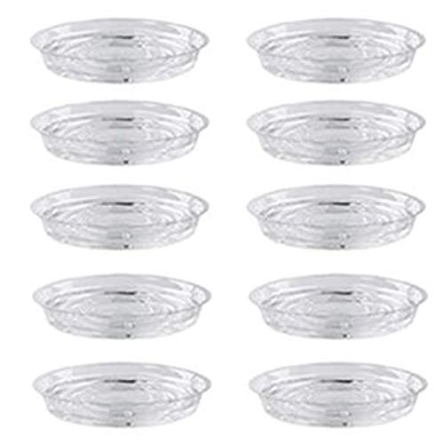 Ferleiss Pflanzen-Untersetzer, 10 Stück, 30 cm, transparente Blumentopf-Tropfschalen für Innen- und Außenbereich, Pflanzen, Garten, transparent von Ferleiss