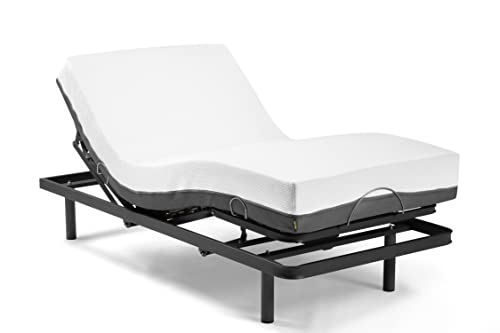 Ferlex - Lattenrost 90x190 elektrisch verstellbar mit orthopädischer viskoelastischer Matratze Elion | Drahtlose Fernbedienung von Ferlex