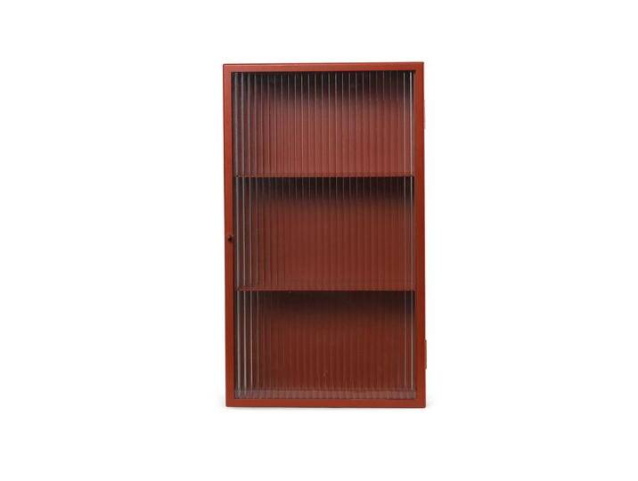 B-Ware Ferm Living Wandschrank Schrank Drahtglas Oxide Red Glasregale Möbelschrank B-Ware von Ferm-Living