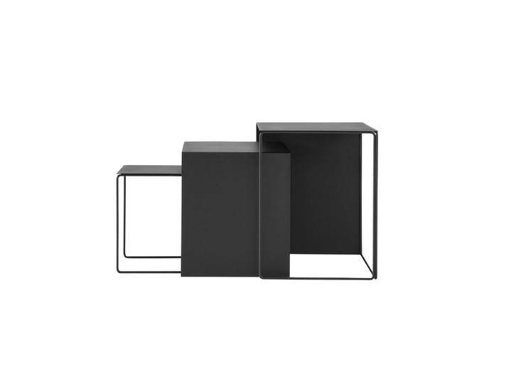 B-Ware ferm Living Cluster Tables 3er Set Satztisch Couchtisch Nachttisch Tisch Schwarz von Ferm-Living