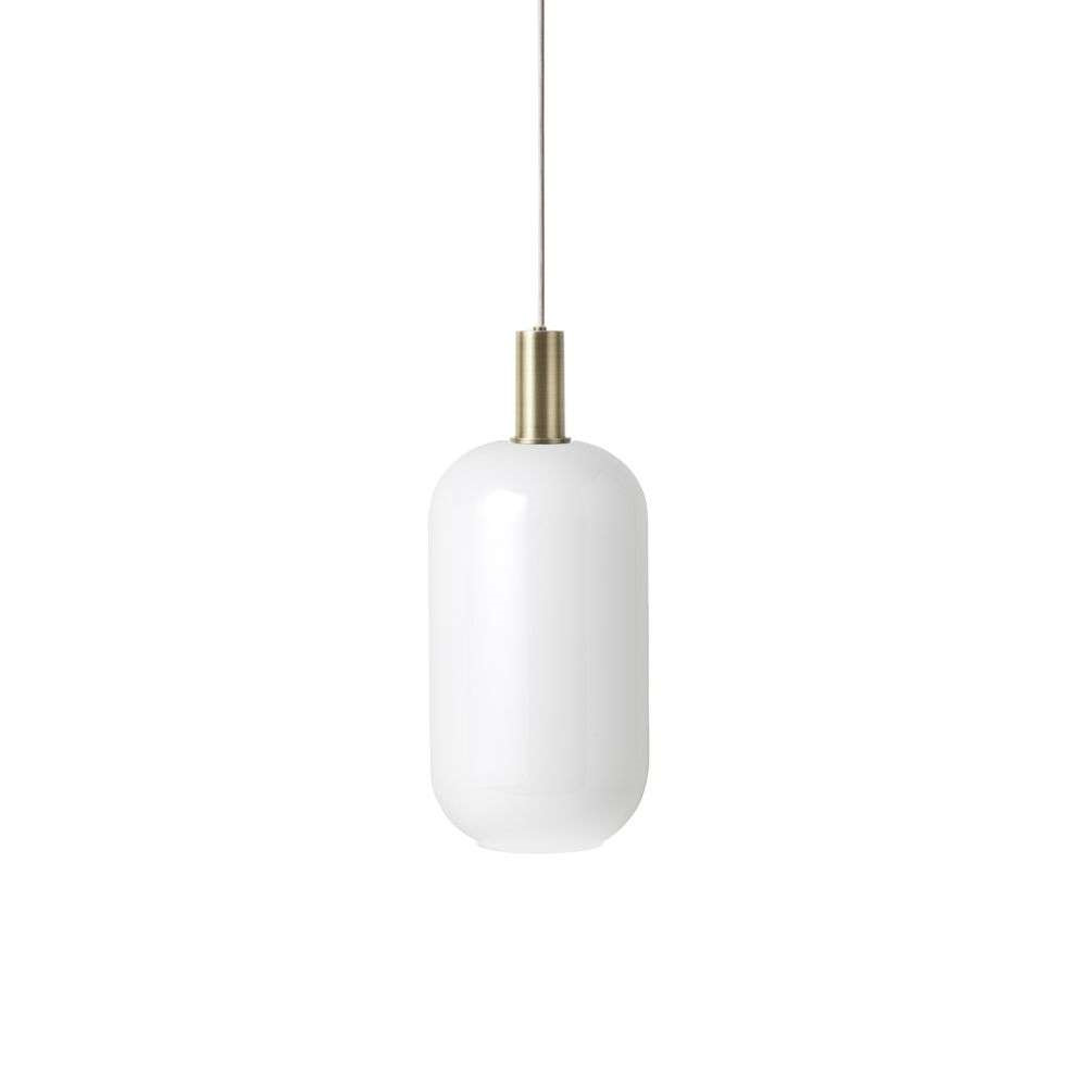 ferm LIVING - Collect Pendelleuchte Opal Tall Low Brass von ferm LIVING