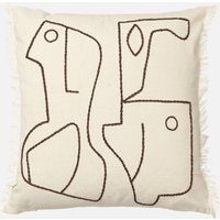 Ferm Living Figure Cushion - Off-white/Coffee von Ferm Living